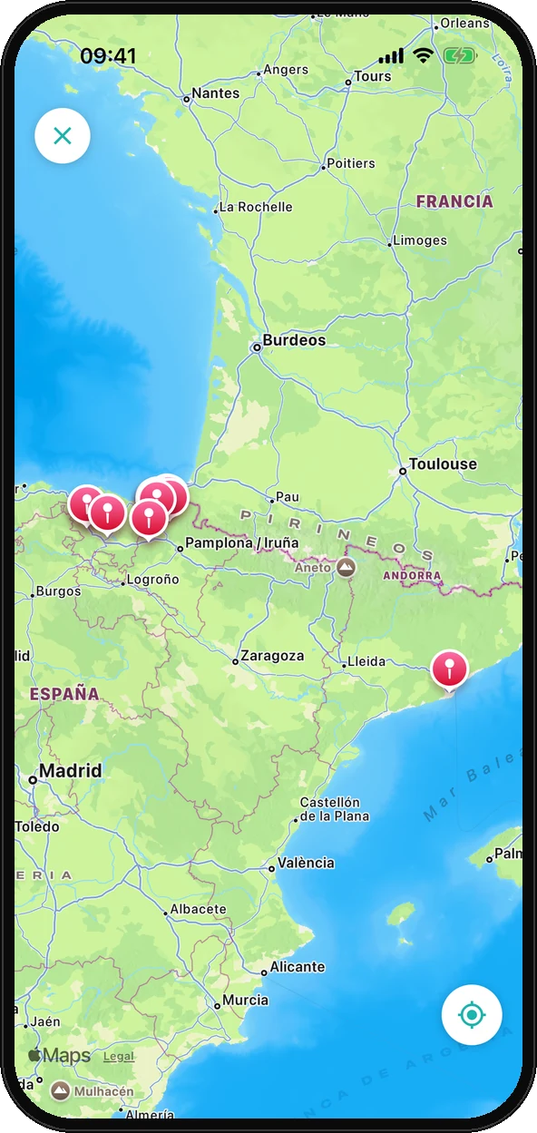 Pantalles de l'aplicació de Popyplan: activitats, mapa de plans i xarxa de suport